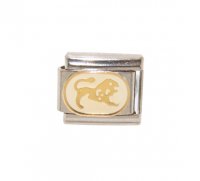 Leo White Oval enamel (24/7-23/8) 9mm Italian charm