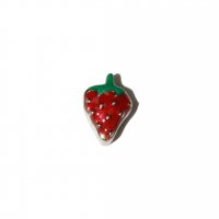 Strawberry silver colour outline 8mm floating locket charm