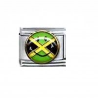 Flag - Jamaica smiley face enamel 9mm Italian charm