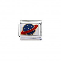 Saturn planet - 9mm enamel Italian charm