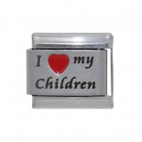 I love my children - red heart laser 9mm Italian Charm