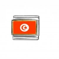 Flag - Tunisia photo enamel 9mm Italian charm