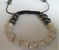 White (2) Crystal Shamballa 10mm Disco ball bracelet