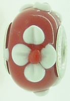 EB373 - Red and white bead