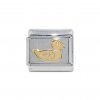 Gold coloured duck - 9mm Enamel Italian charm