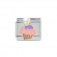 Cupcake - 9mm enamel Italian charm