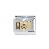 Gold Camera - photographer - enamel charm