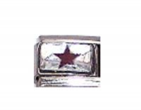 January - Birthmonth star silvery background 9mm Italian charm