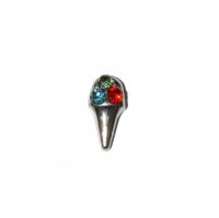 Ice cream cone with multicoloured stones 8mm floating locket cha