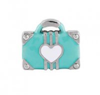 Suitcase 8mm floating locket charm fits living memory locket
