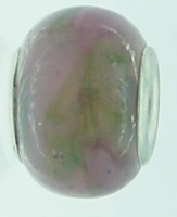 EB71 - Glass bead - Purple bead with green and pink