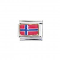 Flag - Norway photo enamel 9mm Italian charm