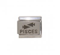 Pisces laser charm (b) (20/2-20/3) 9mm Italian charm