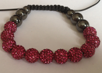 Fuschia (2) Crystal Shamballa 10mm Disco ball bracelet