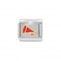 Cheer megaphone (b) - Enamel 9mm Italian Charm