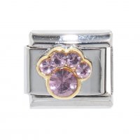 October - Birthstone Tourmaline - Pawprint 9mm Italian charm