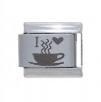I love Tea/Coffee with Cup - 9mm Laser Italian charm
