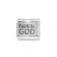 Faith in God (a) - 9mm Laser Italian charm