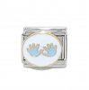 Baby blue hands - 9mm Italian charm