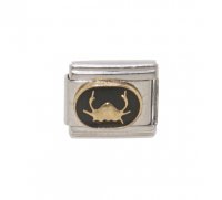 Cancer Black Oval - Italian charm (22/6-23/7) 9mm Italian charm