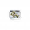 Dolphin with clear rhinestones (a) - enamel 9mm Italian charm
