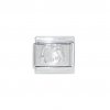 Silver coloured cat link - 9mm Italian charm