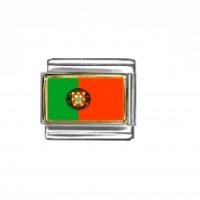 Flag - Portugal photo enamel 9mm Italian charm