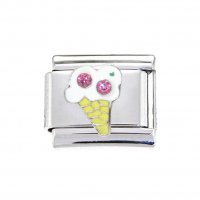 Ice cream with stones - enamel 9mm Italian charm