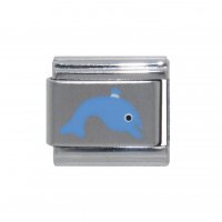 Dolphin blue - laser 9mm Italian charm
