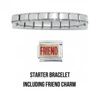 18 link shiny bracelet including Friend charm