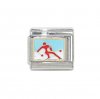 Skier/skiing - 9mm enamel Italian Charm