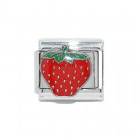 Strawberry (d) - enamel 9mm Italian charm