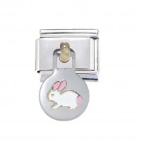 Rabbit dangle 9mm Italian charm - fits classic bracelets