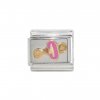 Baby girl dummy - 9mm enamel Italian charm