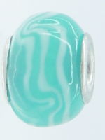 EB300 - Turquoise and white swirl bead