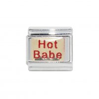 Hot Babe - red and gold enamel 9mm Italian charm