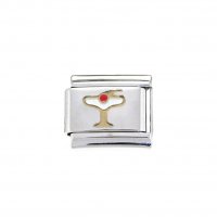 White Martini glass 9mm Italian charm - fits classic bracelets