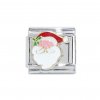 Santa face with Holly - enamel 9mm Italian charm
