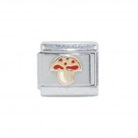 Mushroom - enamel 9mm Italian charm