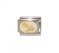 Aquarius White Oval (21/1-19/2) 9mm Italian charm