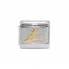 Snowboarding gold coloured - enamel 9mm Italian charm