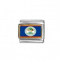 Flag - Belize photo enamel 9mm Italian charm