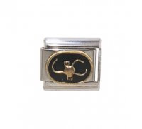 Scorpio Black Oval enamel (24/10-22/11) 9mm Italian charm