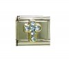 December Cross Birthstone Turquoise - 9mm Italian Charm
