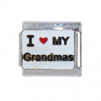 I Love My Grandmas - enamel 9mm Italian charm