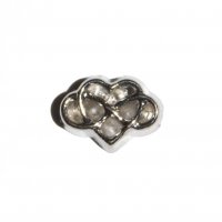 Silvertone Infinity Heart 8mm floating charm