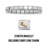 18 link shiny bracelet including Candy Cane charm