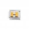 Gold colour Letter H - 9mm Italian charm