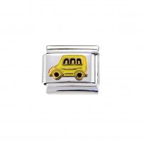 Yellow Bus - Enamel Italian charm