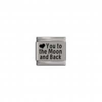 Love you to the moon and back laser - 9mm Italian Charm